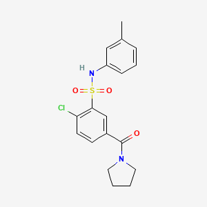 molecular formula C18H19ClN2O3S B3507403 2-chloro-N-(3-methylphenyl)-5-(1-pyrrolidinylcarbonyl)benzenesulfonamide 