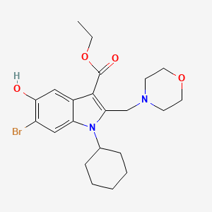 molecular formula C22H29BrN2O4 B3507406 ethyl 6-bromo-1-cyclohexyl-5-hydroxy-2-(morpholin-4-ylmethyl)-1H-indole-3-carboxylate 
