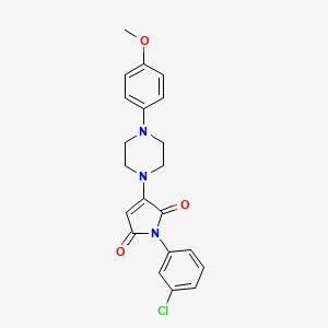 molecular formula C21H20ClN3O3 B3507411 1-(3-chlorophenyl)-3-[4-(4-methoxyphenyl)-1-piperazinyl]-1H-pyrrole-2,5-dione 