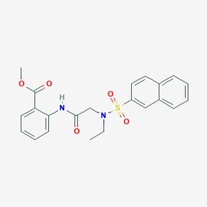 molecular formula C22H22N2O5S B3507417 methyl 2-{[N-ethyl-N-(2-naphthylsulfonyl)glycyl]amino}benzoate 