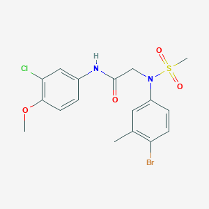 molecular formula C17H18BrClN2O4S B3507440 N~2~-(4-bromo-3-methylphenyl)-N~1~-(3-chloro-4-methoxyphenyl)-N~2~-(methylsulfonyl)glycinamide 