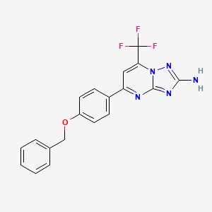 molecular formula C19H14F3N5O B3507445 5-[4-(benzyloxy)phenyl]-7-(trifluoromethyl)[1,2,4]triazolo[1,5-a]pyrimidin-2-amine 