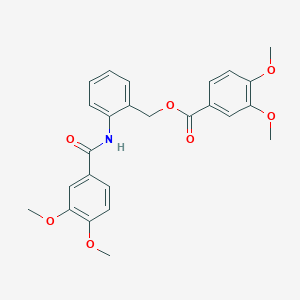 molecular formula C25H25NO7 B3507458 2-[(3,4-dimethoxybenzoyl)amino]benzyl 3,4-dimethoxybenzoate 