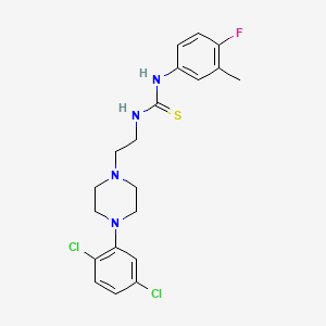 molecular formula C20H23Cl2FN4S B3507471 N-{2-[4-(2,5-dichlorophenyl)-1-piperazinyl]ethyl}-N'-(4-fluoro-3-methylphenyl)thiourea 