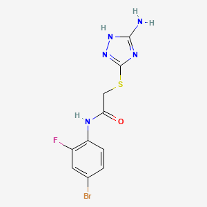 molecular formula C10H9BrFN5OS B3507491 2-[(3-amino-1H-1,2,4-triazol-5-yl)thio]-N-(4-bromo-2-fluorophenyl)acetamide 