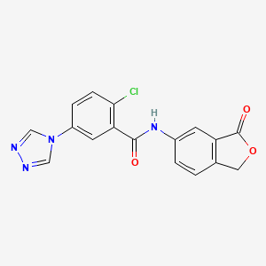 molecular formula C17H11ClN4O3 B3507506 2-chloro-N-(3-oxo-1,3-dihydro-2-benzofuran-5-yl)-5-(4H-1,2,4-triazol-4-yl)benzamide 