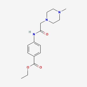 molecular formula C16H23N3O3 B3507533 ethyl 4-{[(4-methyl-1-piperazinyl)acetyl]amino}benzoate 
