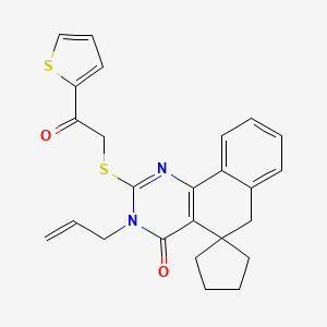 molecular formula C25H24N2O2S2 B3507541 3-allyl-2-{[2-oxo-2-(2-thienyl)ethyl]thio}-3H-spiro[benzo[h]quinazoline-5,1'-cyclopentan]-4(6H)-one 