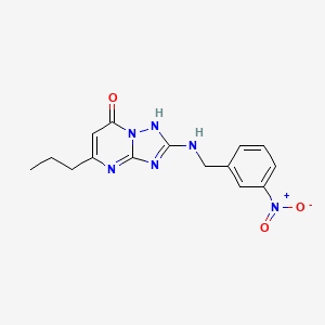 molecular formula C15H16N6O3 B3507546 2-[(3-nitrobenzyl)amino]-5-propyl[1,2,4]triazolo[1,5-a]pyrimidin-7(4H)-one 