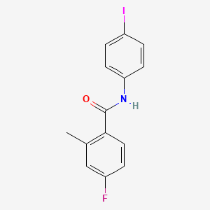 molecular formula C14H11FINO B3507554 4-fluoro-N-(4-iodophenyl)-2-methylbenzamide 