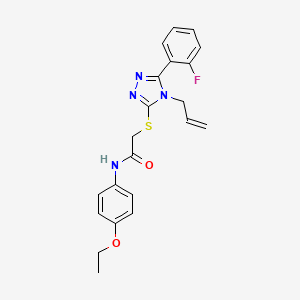 molecular formula C21H21FN4O2S B3507567 2-{[4-allyl-5-(2-fluorophenyl)-4H-1,2,4-triazol-3-yl]thio}-N-(4-ethoxyphenyl)acetamide 