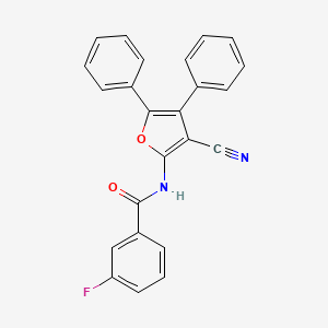 molecular formula C24H15FN2O2 B3507568 N-(3-cyano-4,5-diphenyl-2-furyl)-3-fluorobenzamide 