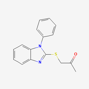 molecular formula C16H14N2OS B3507623 1-[(1-phenyl-1H-benzimidazol-2-yl)thio]acetone 