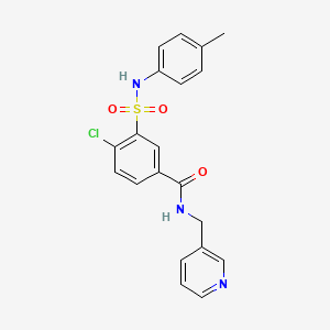 molecular formula C20H18ClN3O3S B3507637 4-chloro-3-{[(4-methylphenyl)amino]sulfonyl}-N-(3-pyridinylmethyl)benzamide 
