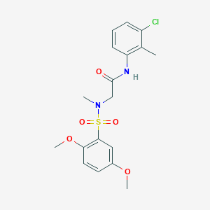 molecular formula C18H21ClN2O5S B3507643 N~1~-(3-chloro-2-methylphenyl)-N~2~-[(2,5-dimethoxyphenyl)sulfonyl]-N~2~-methylglycinamide 