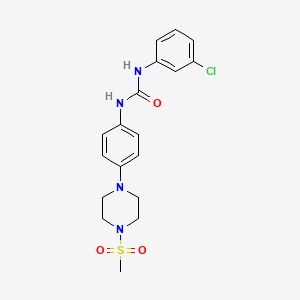 molecular formula C18H21ClN4O3S B3507650 N-(3-chlorophenyl)-N'-{4-[4-(methylsulfonyl)-1-piperazinyl]phenyl}urea 