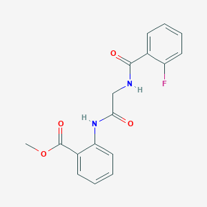 molecular formula C17H15FN2O4 B3507658 methyl 2-{[N-(2-fluorobenzoyl)glycyl]amino}benzoate 