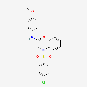 molecular formula C22H21ClN2O4S B3507702 N~2~-[(4-chlorophenyl)sulfonyl]-N~1~-(4-methoxyphenyl)-N~2~-(2-methylphenyl)glycinamide 