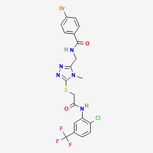 molecular formula C20H16BrClF3N5O2S B3507711 4-bromo-N-({5-[(2-{[2-chloro-5-(trifluoromethyl)phenyl]amino}-2-oxoethyl)thio]-4-methyl-4H-1,2,4-triazol-3-yl}methyl)benzamide 