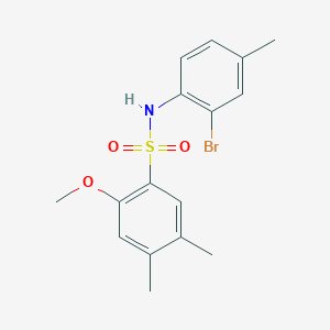 molecular formula C16H18BrNO3S B3507716 N-(2-bromo-4-methylphenyl)-2-methoxy-4,5-dimethylbenzenesulfonamide 