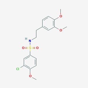 molecular formula C17H20ClNO5S B3507727 3-chloro-N-[2-(3,4-dimethoxyphenyl)ethyl]-4-methoxybenzenesulfonamide 