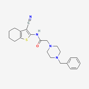 molecular formula C22H26N4OS B3507739 2-(4-benzyl-1-piperazinyl)-N-(3-cyano-4,5,6,7-tetrahydro-1-benzothien-2-yl)acetamide 