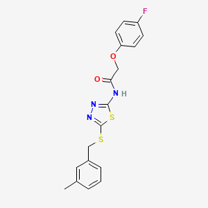 molecular formula C18H16FN3O2S2 B3507752 2-(4-fluorophenoxy)-N-{5-[(3-methylbenzyl)thio]-1,3,4-thiadiazol-2-yl}acetamide 