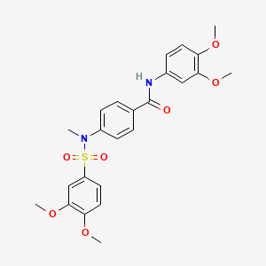 molecular formula C24H26N2O7S B3507756 N-(3,4-dimethoxyphenyl)-4-[[(3,4-dimethoxyphenyl)sulfonyl](methyl)amino]benzamide 