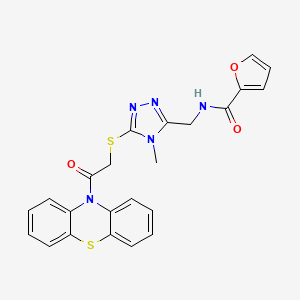 molecular formula C23H19N5O3S2 B3507763 N-[(4-methyl-5-{[2-oxo-2-(10H-phenothiazin-10-yl)ethyl]thio}-4H-1,2,4-triazol-3-yl)methyl]-2-furamide 