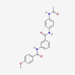 molecular formula C23H21N3O4 B3507768 N-[4-(acetylamino)phenyl]-3-[(4-methoxybenzoyl)amino]benzamide 