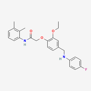 molecular formula C25H27FN2O3 B3507775 N-(2,3-dimethylphenyl)-2-(2-ethoxy-4-{[(4-fluorophenyl)amino]methyl}phenoxy)acetamide 