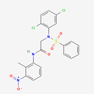 molecular formula C21H17Cl2N3O5S B3507776 N~2~-(2,5-dichlorophenyl)-N~1~-(2-methyl-3-nitrophenyl)-N~2~-(phenylsulfonyl)glycinamide 