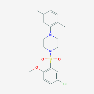 molecular formula C19H23ClN2O3S B3507813 1-[(5-chloro-2-methoxyphenyl)sulfonyl]-4-(2,5-dimethylphenyl)piperazine 