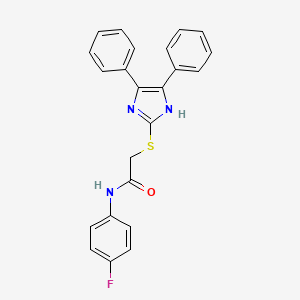 2-[(4,5-diphenyl-1H-imidazol-2-yl)thio]-N-(4-fluorophenyl)acetamide