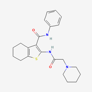 molecular formula C22H27N3O2S B3507824 N-phenyl-2-[(1-piperidinylacetyl)amino]-4,5,6,7-tetrahydro-1-benzothiophene-3-carboxamide 