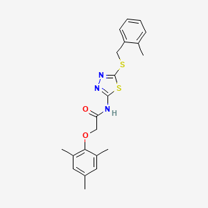 molecular formula C21H23N3O2S2 B3507832 2-(mesityloxy)-N-{5-[(2-methylbenzyl)thio]-1,3,4-thiadiazol-2-yl}acetamide 