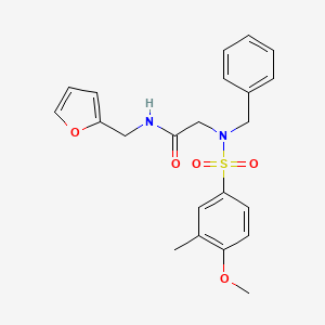 molecular formula C22H24N2O5S B3507838 N~2~-benzyl-N~1~-(2-furylmethyl)-N~2~-[(4-methoxy-3-methylphenyl)sulfonyl]glycinamide 