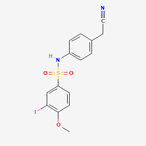 molecular formula C15H13IN2O3S B3507844 N-[4-(cyanomethyl)phenyl]-3-iodo-4-methoxybenzenesulfonamide 