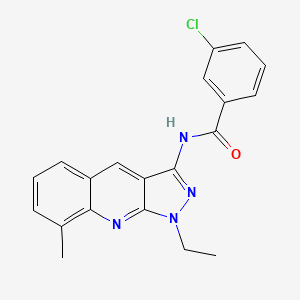 3-chloro-N-(1-ethyl-8-methyl-1H-pyrazolo[3,4-b]quinolin-3-yl)benzamide