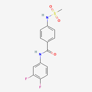 molecular formula C14H12F2N2O3S B3507865 N-(3,4-difluorophenyl)-4-[(methylsulfonyl)amino]benzamide 