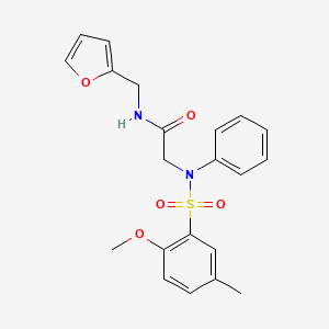 molecular formula C21H22N2O5S B3507876 N~1~-(2-furylmethyl)-N~2~-[(2-methoxy-5-methylphenyl)sulfonyl]-N~2~-phenylglycinamide 