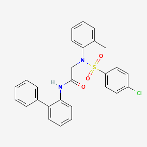 molecular formula C27H23ClN2O3S B3507877 N~1~-2-biphenylyl-N~2~-[(4-chlorophenyl)sulfonyl]-N~2~-(2-methylphenyl)glycinamide 