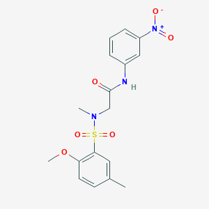 molecular formula C17H19N3O6S B3507884 N~2~-[(2-methoxy-5-methylphenyl)sulfonyl]-N~2~-methyl-N~1~-(3-nitrophenyl)glycinamide 
