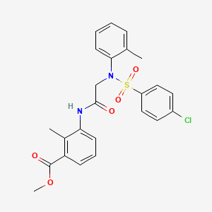 molecular formula C24H23ClN2O5S B3507886 methyl 3-{[N-[(4-chlorophenyl)sulfonyl]-N-(2-methylphenyl)glycyl]amino}-2-methylbenzoate 