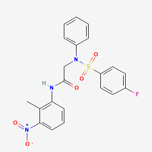 molecular formula C21H18FN3O5S B3507919 N~2~-[(4-fluorophenyl)sulfonyl]-N~1~-(2-methyl-3-nitrophenyl)-N~2~-phenylglycinamide 