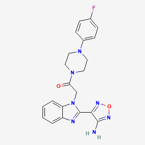 molecular formula C21H20FN7O2 B3507933 4-(1-{2-[4-(4-fluorophenyl)-1-piperazinyl]-2-oxoethyl}-1H-benzimidazol-2-yl)-1,2,5-oxadiazol-3-amine 