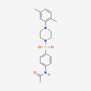 molecular formula C20H25N3O3S B3507935 N-(4-{[4-(2,5-dimethylphenyl)-1-piperazinyl]sulfonyl}phenyl)acetamide 