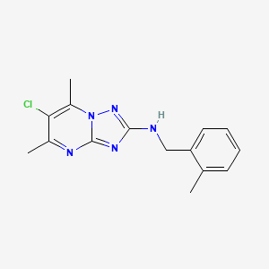 molecular formula C15H16ClN5 B3507966 6-chloro-5,7-dimethyl-N-(2-methylbenzyl)[1,2,4]triazolo[1,5-a]pyrimidin-2-amine 