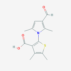 molecular formula C14H15NO3S B3507973 2-(3-formyl-2,5-dimethyl-1H-pyrrol-1-yl)-4,5-dimethyl-3-thiophenecarboxylic acid 