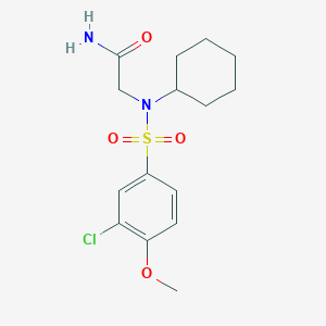 molecular formula C15H21ClN2O4S B3507976 N~2~-[(3-chloro-4-methoxyphenyl)sulfonyl]-N~2~-cyclohexylglycinamide 